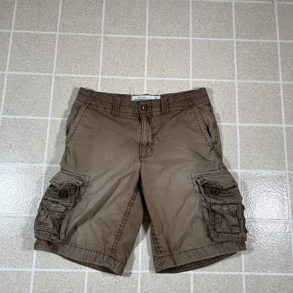 Aeropostale Cargo Shorts Mens 32 Brown Military Tactical Utility Distressed Y2K*